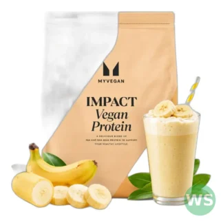 Białko wegańskie grochowe i bobowe 1 kg banan — zdjęcie 1